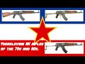 Zastava of Yugoslavia M70 and M72 AK Kalashnikov rifle variants of the 1970s and 1980s.