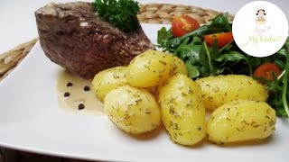 Rezept | Pfeffersteak mit Rosmarinkartoffen und Pfeffersauce | Rinderfilet | Rinderfilets | Steaks