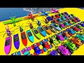 GTA V - Spiderman 2 Racing Cars VS Red Hulk, Superhero, Avenger With Amazing Car, Planes and Boats