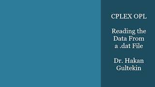 CPLEX OPL Tutorial 04 - Reading Data From .dat File