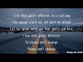 Different - James TW (lyrics)