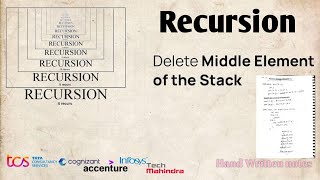 delete middle element of a stack in java | recursion tutorial