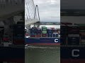 CMA CGM Brazil - tight fit under bridge when approaching Charleston port - 15 000 TEU container ship