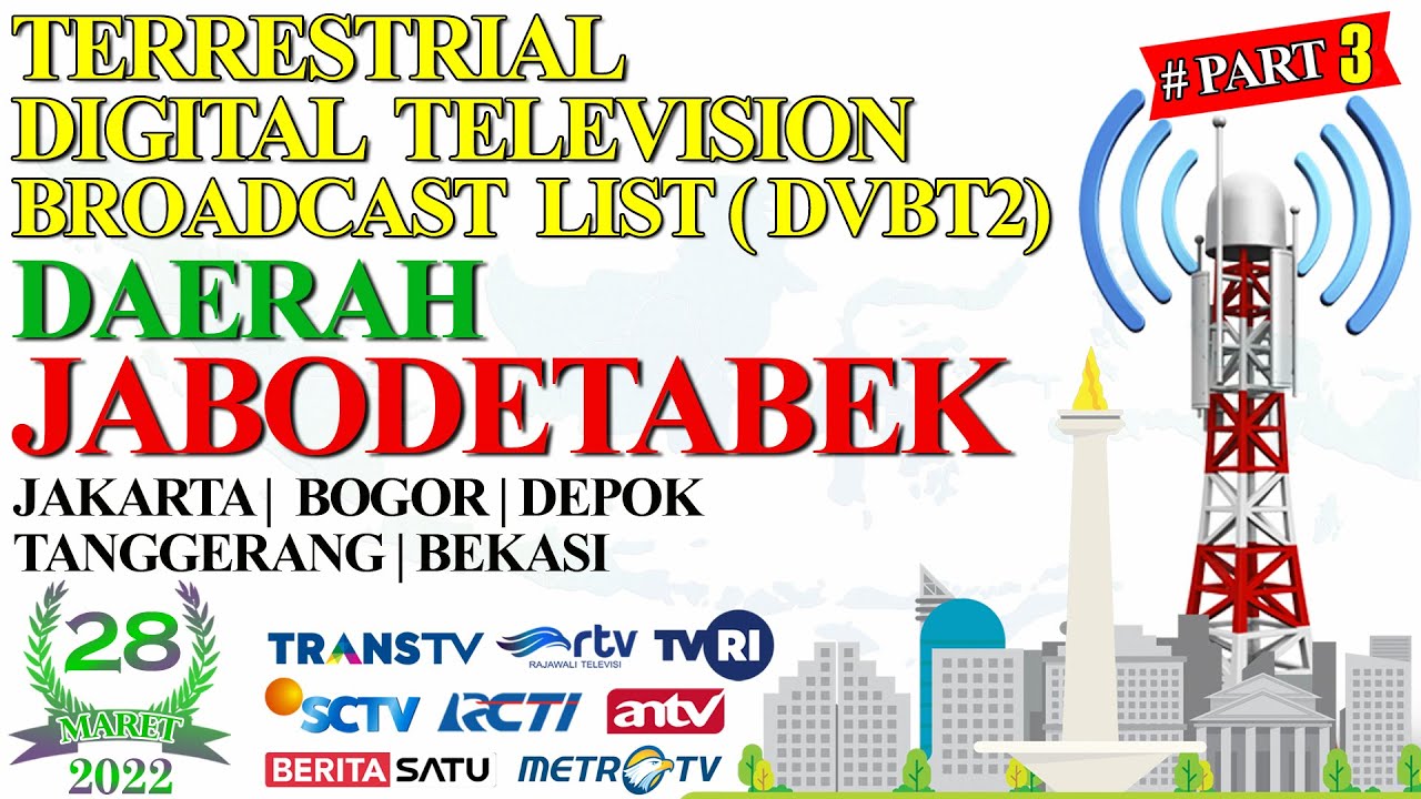 SIARAN TV DIGITAL (DVBT2) PROVINSI DKI JAKARTA 28 MARET 2022 - YouTube