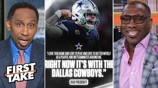 FIRST TAKE | Dak threatens to leave Dallas - Stephen A.: Cowboys should draft Pr