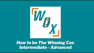 WOX - How to be a Winning Cox - Intermediate to Advanced