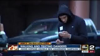 Walking and texting dangers