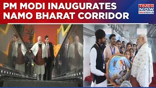 Delhi News:PM Modi Meets Children, Shares Invaluable Moments While Inaugurating Namo Bharat Corridor