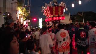 2017年八尾高安夏祭り7月16日 本宮19時45分大竹太鼓台担ぎ合い