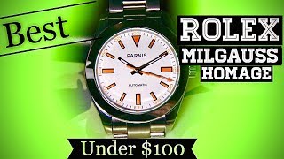 Parnis 'Rolex Milgauss' Watch Review  - The Orange Bolt Parnis !