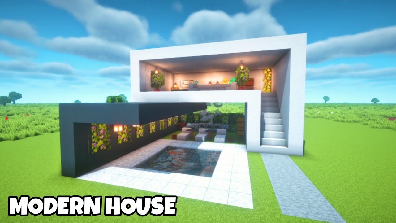 Modern Pool House Minecraft