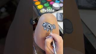 Here’s a painting of pebble from Dandy’s world! #pebble #dandysworld #facepaint #Facepainting