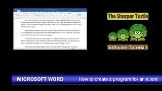 Microsoft Word - How to create a program for an event