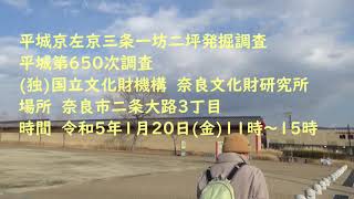 平城京左京三条一坊二坪発掘調査, 平城第650次調査, 奈良市二条大路3丁目