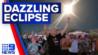 WA town plunged into darkness amid rare total solar eclipse | 9 News Australia