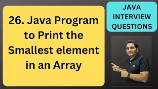 26. Java Program to Print the Smallest element in an Array | Java Interview Questions