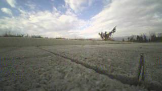 2017.02.05 Eachine 130 with Brushed F3 Betaflight 3.1 agains the wind.