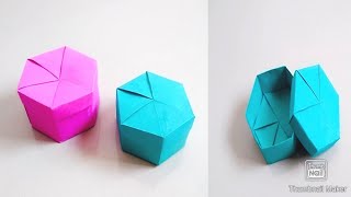 DIY How to make a Hexagonal Origami Gift Box / Origami Box using A4 size paper.