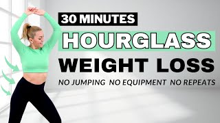 🔥30 Min HOURGLASS WORKOUT🔥SLIM WAIST & THIGH: No Jumping AB + LEG Workout🔥ALL STANDING🔥NO REPEAT🔥