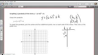 Graphing a parabola in vertex form