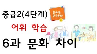 KIIP 4단계 어휘 연습 - 6과 문화 차이