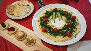 크리스마스 식탁을 빛낼 간단한 에피타이저|허머스 리스|A simple appetizer to brighten your Christmas table Hummus wreath