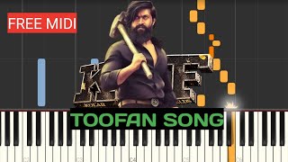 Toofan song piano notes - kgf 2 - yash - vikram piano