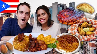 Eating The BEST PUERTO RICAN Food in New York City!