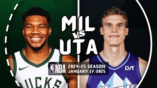 MILWAUKEE BUCKS vs UTAH JAZZ | FULL GAME HIGHLIGHTS | January 27, 2025 [1080p]