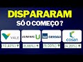 BOLSA SOBE E VALE3 VALE,  CSAN3 COSAN, USIM5 USIMINAS, GGBR4 GERDAU DISPARAM