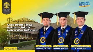 Pengukuhan Guru Besar Tetap Fakultas Teknik Universitas Indonesia