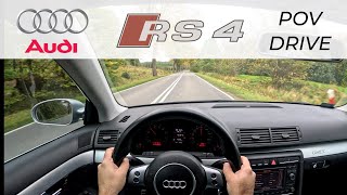 Audi RS4 B7 POV Binaural autumn drive - German muscle car