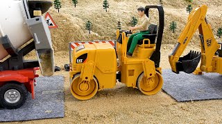 Construction Vehicles Toys Road Repair with Road Roller, Dump Truck, Cement Mixer
