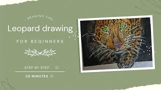 how to draw a leopard (step by step) oil pastel colour drawing