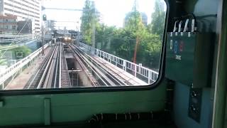 103系LA4編成 車内からの風景 桜ノ宮駅到着シーン