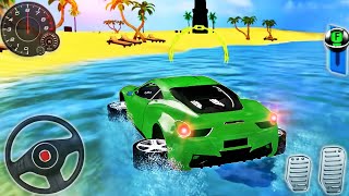 Water Surfer Car Race Drive Simulator - Floating Beach Prado Jeep Driving 3D - Android GamePlay #3