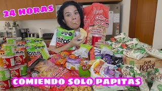 24 HORAS COMIENDO SOLO PAPITAS Y FRITURAS | AnaNana TOYS