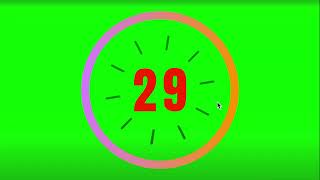 56 seconds countdown timer with number display & with Alarm 🔔|Greenscreen | copyright free