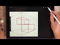 【難易度高め？】折り返しの階段を2点透視で描こう！【ipadで描く透視図法入門│procreate】