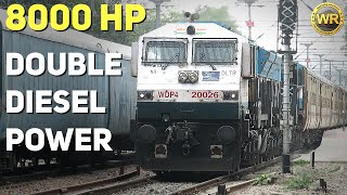 Mad Acceleration by Dual Diesels | WDP-4 Twins vs WDG-4 Twins departing Gurgaon