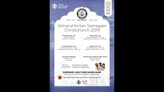 Live: Annual Akhand Kirtan Smagam Christchurch - 18 July 2019 AKJ.Org