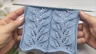 Leaf Stitch Knit Pattern | Blattmuster stricken | Punto Foglie ai ferri | Point Feuilles au Tricot