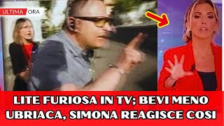 Lite furiosa in diretta a Pomeriggio 5 news; Bevi meno, ubriaca, la reazione di Simona Branchetti...