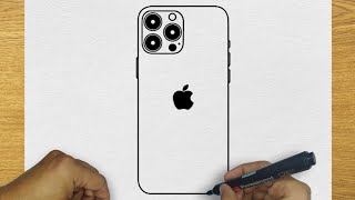 HOW TO DRAW IPHONE 15 PRO MAX STEP BY STEP | DRAWING APPLE IPHONE 15 PRO MAX