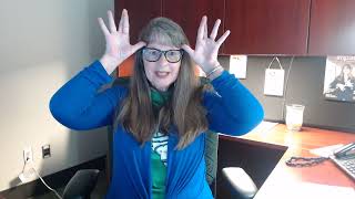 1-51 ASL # "5" handshape using 2 hands can depict moose, just leave it, or the wind!
