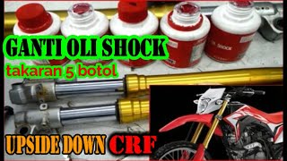 proses ganti OLI SHOCK DEPAN CRF 150 L type UPSIDE DOWN -TEKNIK UPGRADE