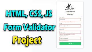 HTML, CSS | Form Validator tutorial - projects for beginners