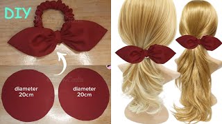 Bow scrunchie making at home | bow scrunchie diy | cómo hacer un coletero de tela