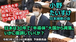 #とこチャン！【＃日本維新の会】＃小野泰輔　初質疑　20211214　衆議院　予算委員会