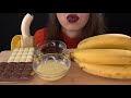 asmr eating banana with chocolate eating sounds no talking lady m. asmr